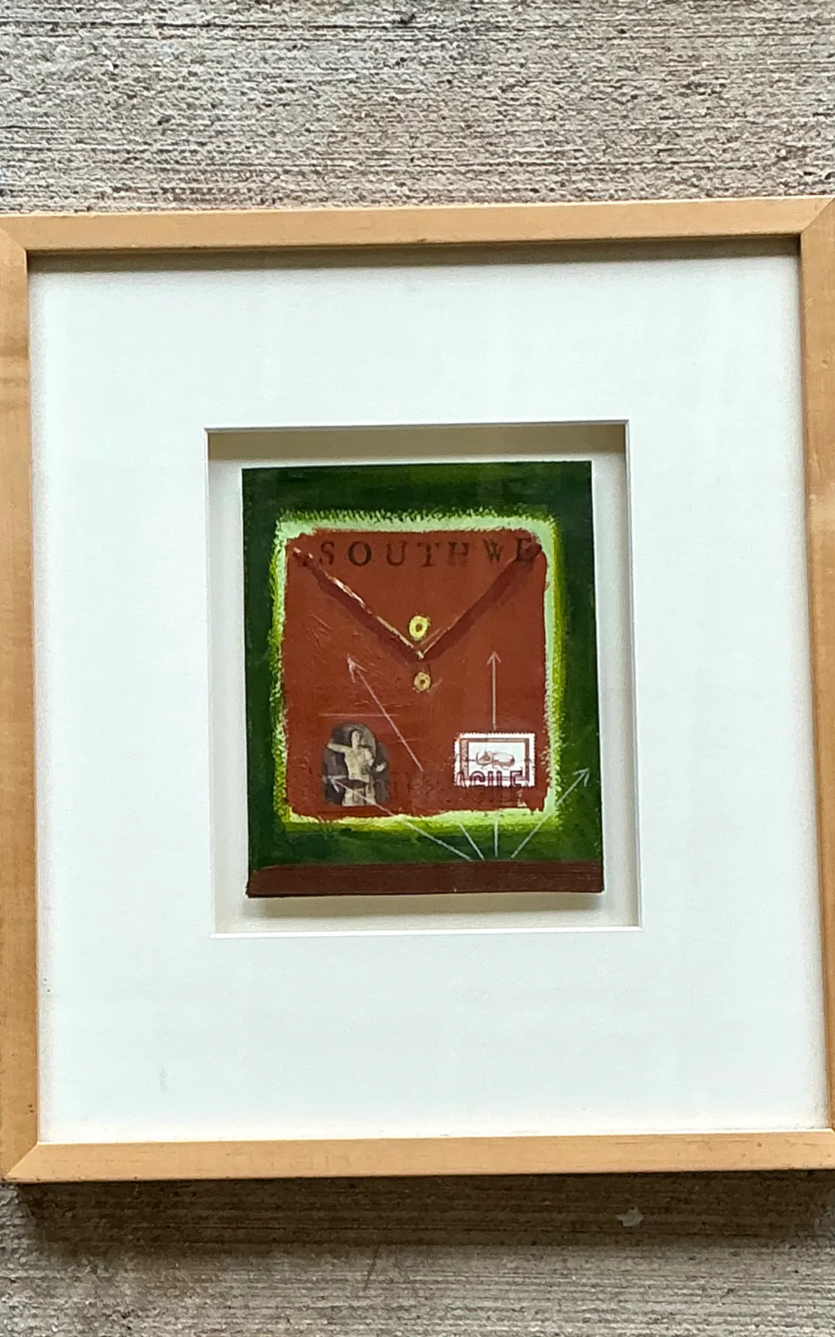 Framed Abstract Mixed Media Postal Design Art — additional photo 4
