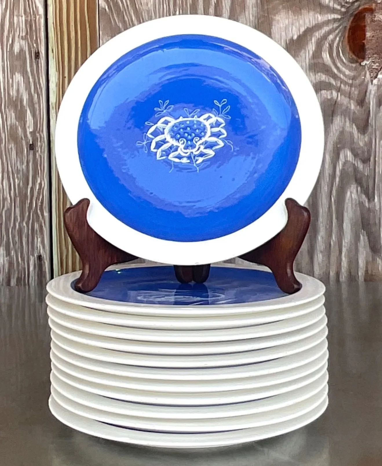 Vintage Coastal Italian Baffanella Luncheon Plates - Set of 12 — additional photo 4