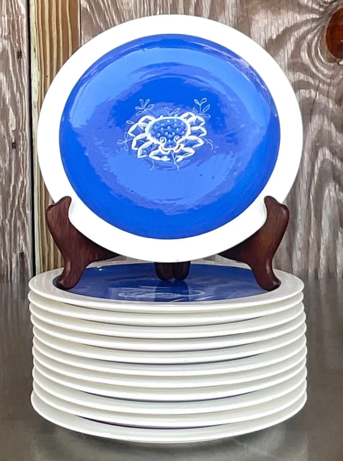 Vintage Coastal Italian Baffanella Luncheon Plates - Set of 12 — additional photo 4