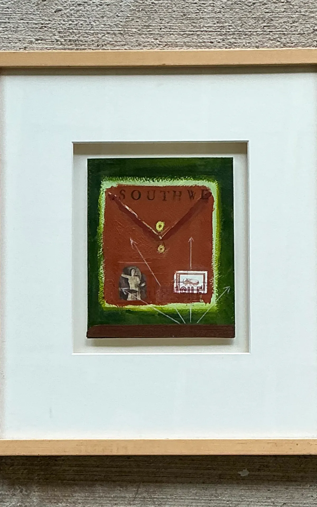 Framed Abstract Mixed Media Postal Design Art — additional photo 2