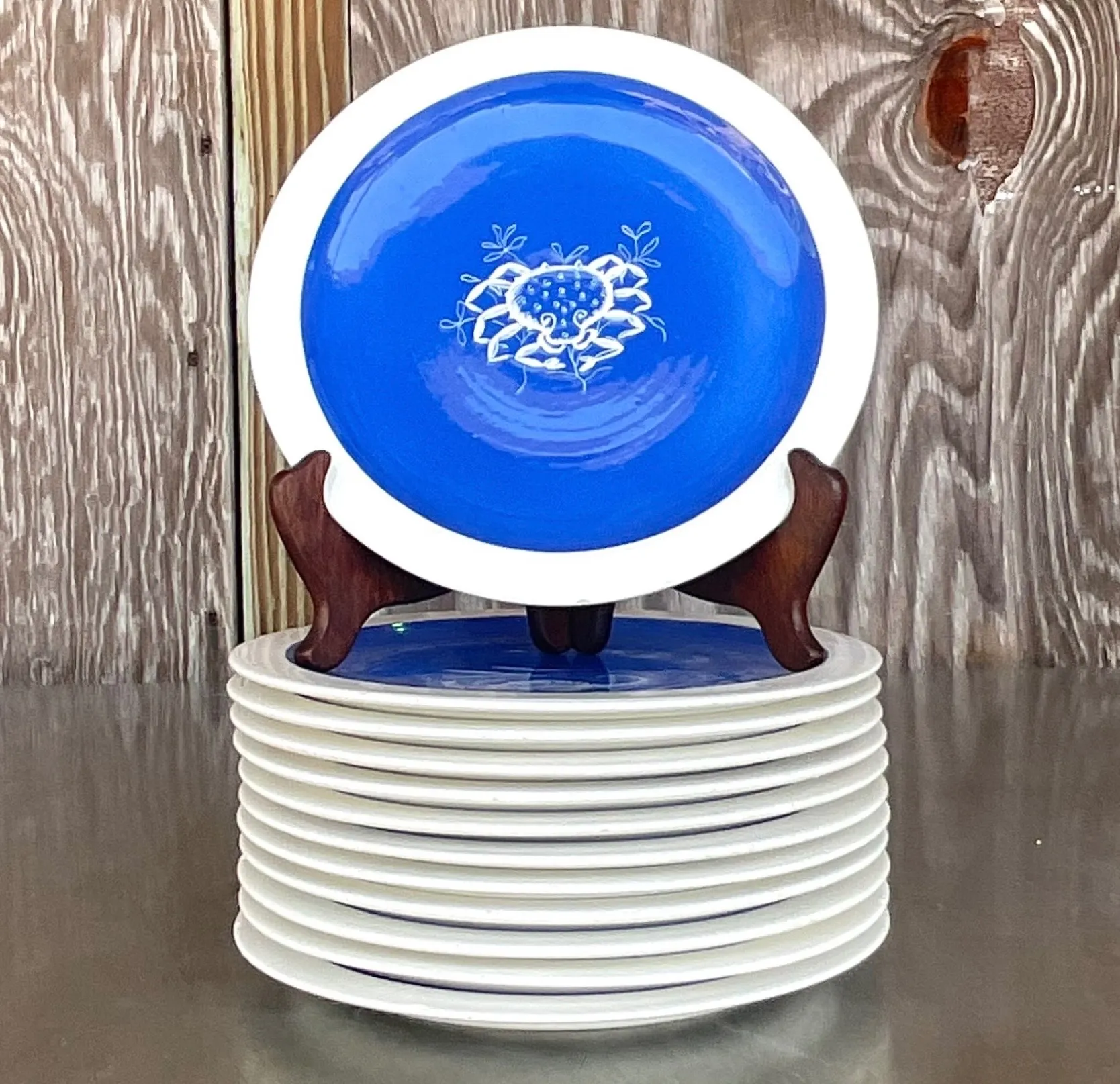 Vintage Coastal Italian Baffanella Luncheon Plates - Set of 12 — additional photo 2