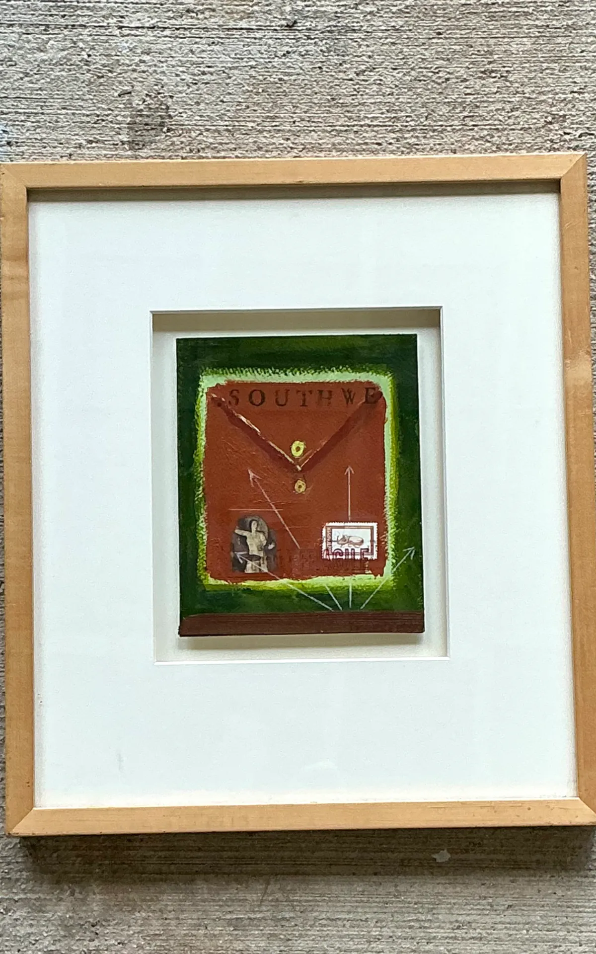 Framed Abstract Mixed Media Postal Design Art — additional photo 3