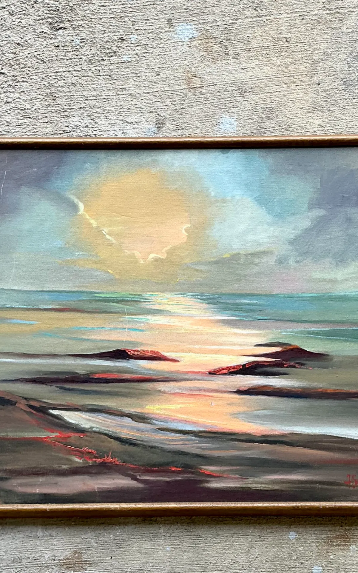 Vintage Framed Seascape Oil Painting — additional photo 8