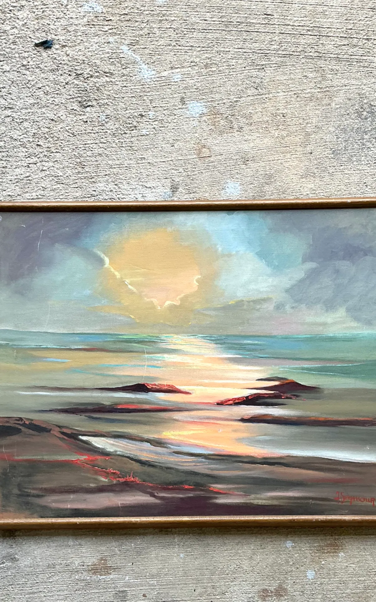 Vintage Framed Seascape Oil Painting — additional photo 6