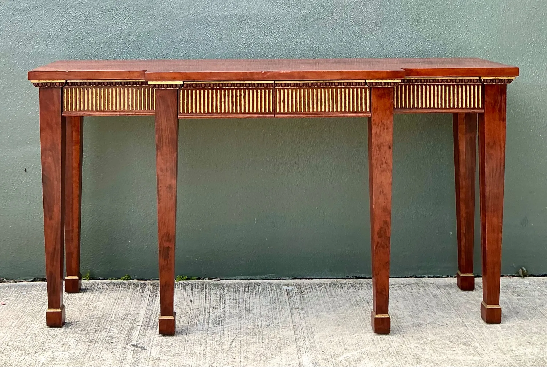 Vintage Neoclassical Gilt Tipped Console Table — additional photo 1