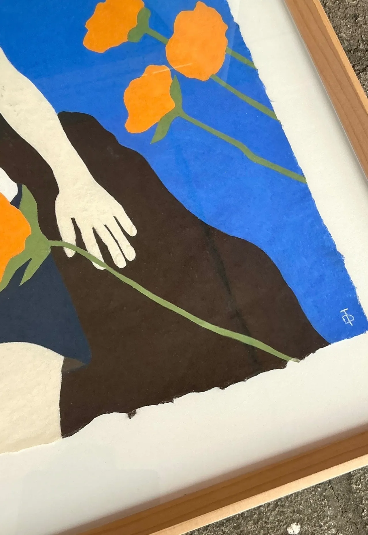 Vintage Boho Original Theresa Drapkin Pastel on Paper Figurative Drawing — additional photo 7