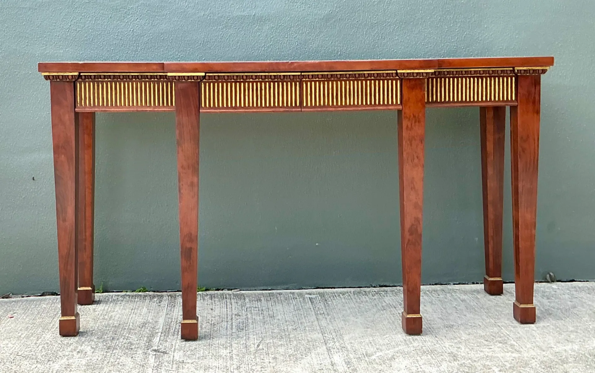 Vintage Neoclassical Gilt Tipped Console Table — additional photo 3