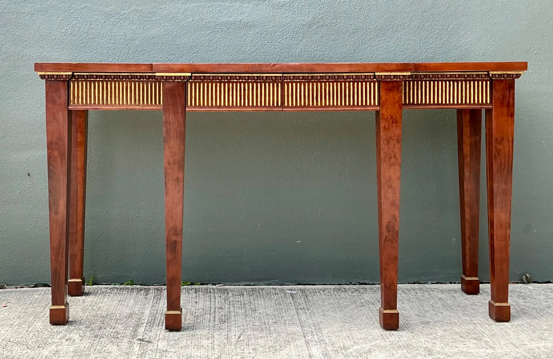 Vintage Neoclassical Gilt Tipped Console Table — additional photo 7