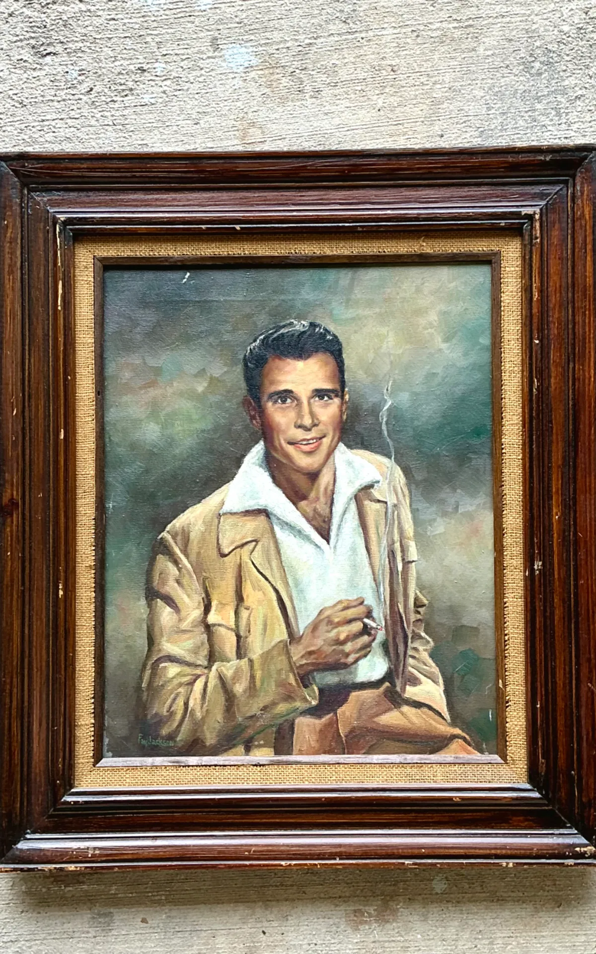 Vintage Framed Figurative Portrait Painting