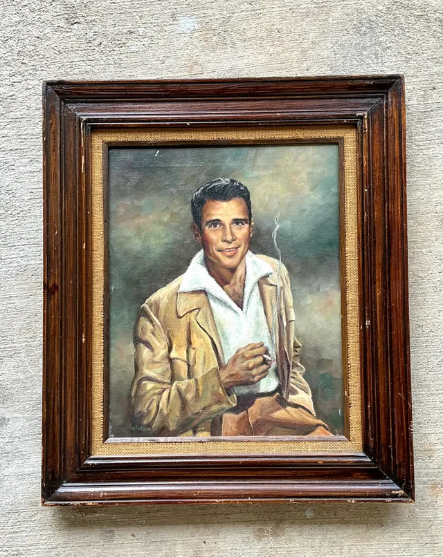 Vintage Framed Figurative Portrait Painting — additional photo 7