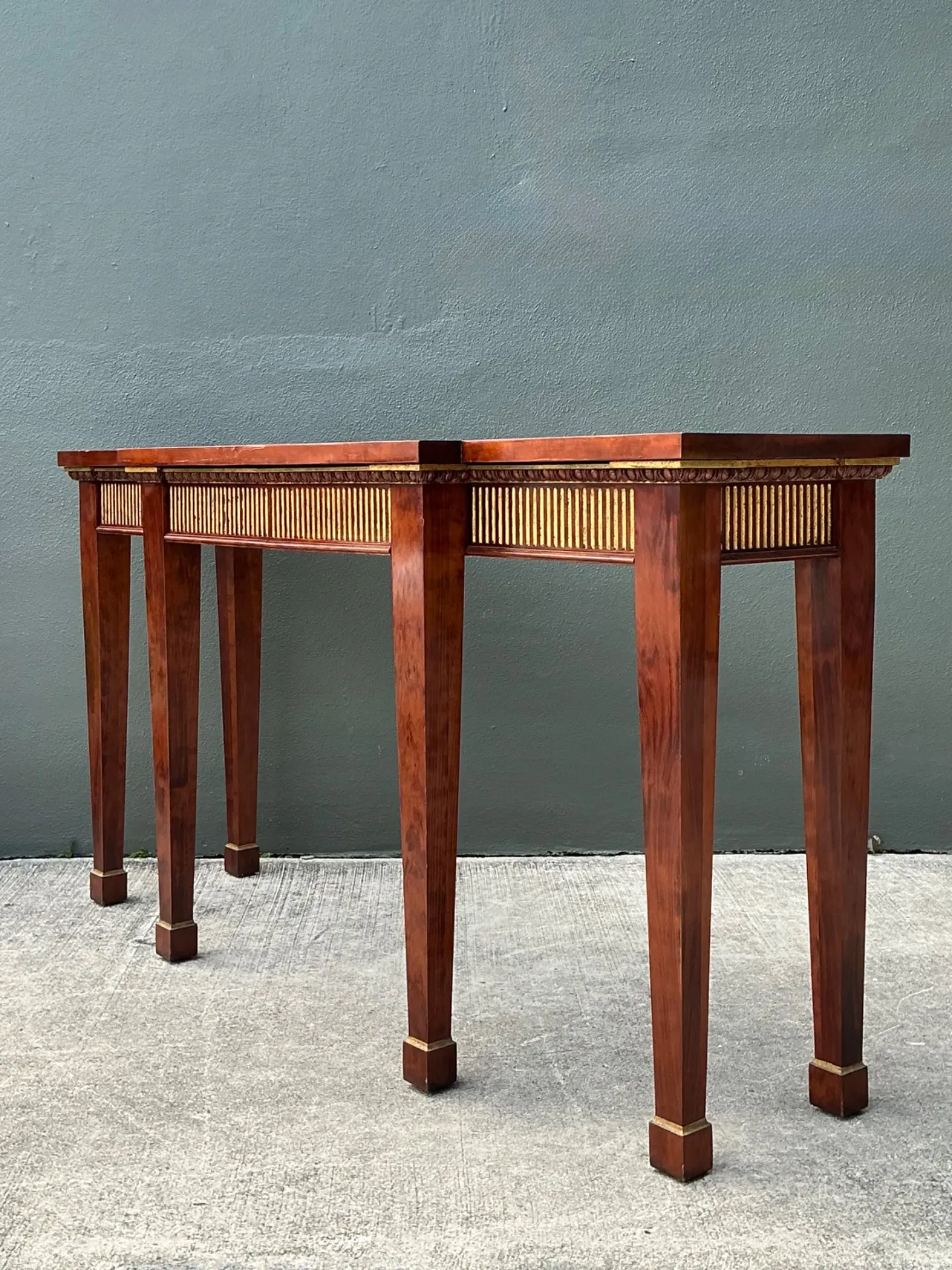 Vintage Neoclassical Gilt Tipped Console Table — additional photo 5