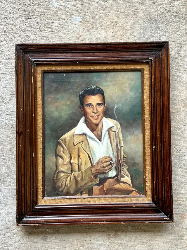 Vintage Framed Figurative Portrait Painting — additional photo 4