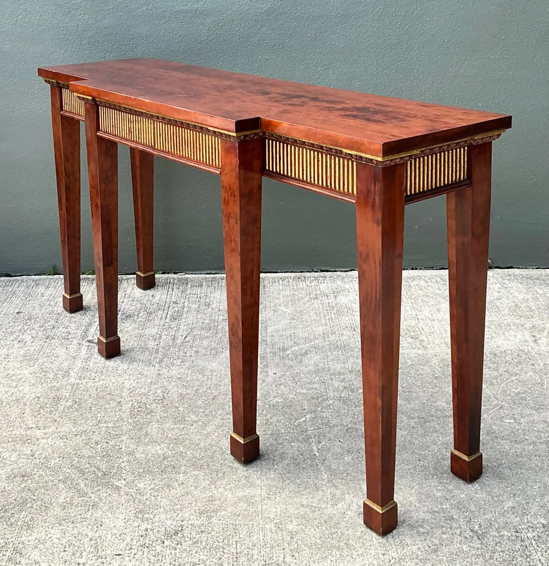 Vintage Neoclassical Gilt Tipped Console Table — additional photo 2