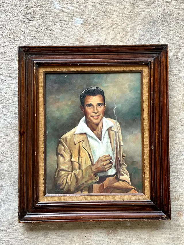 Vintage Framed Figurative Portrait Painting — additional photo 5