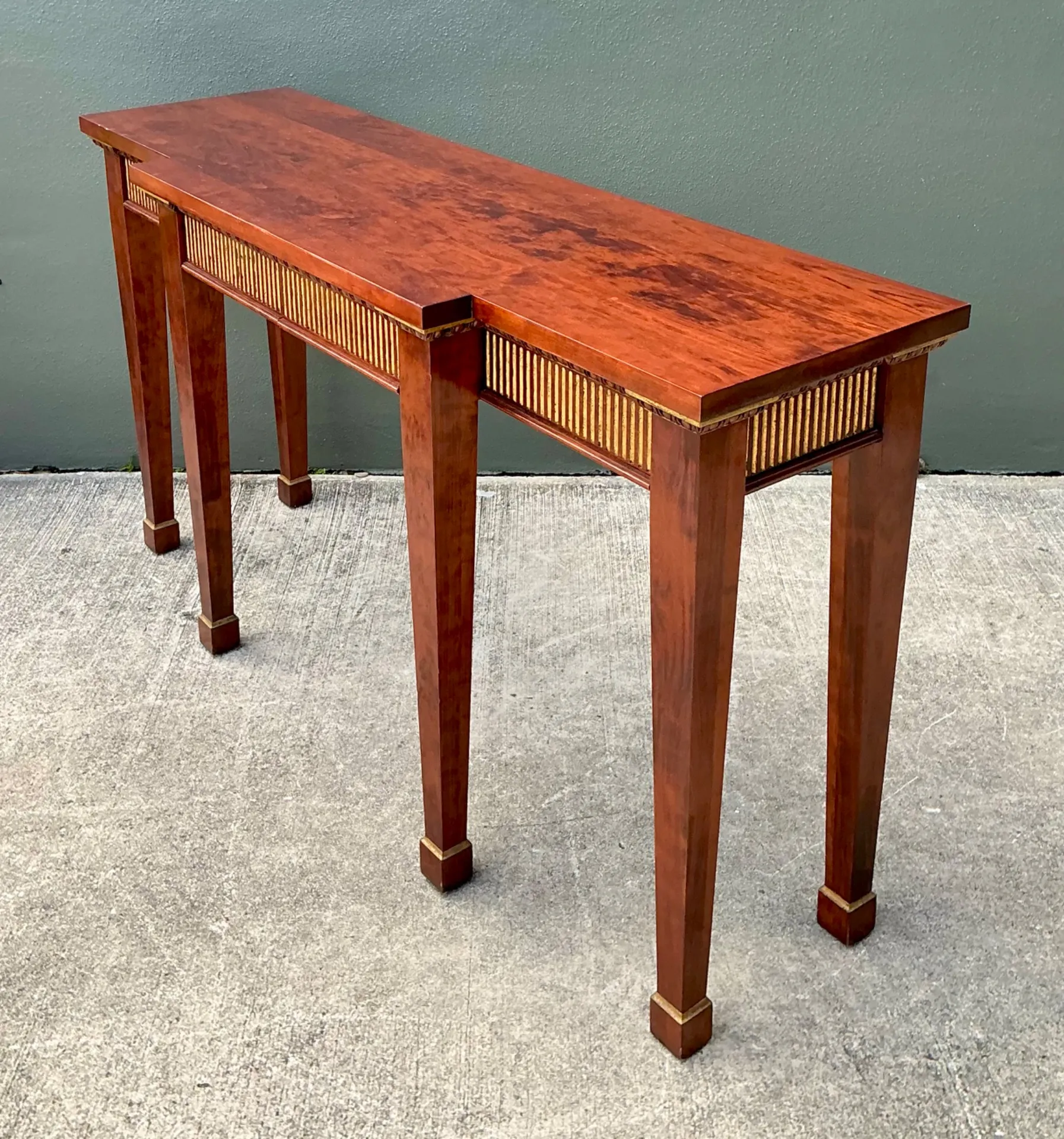 Vintage Neoclassical Gilt Tipped Console Table — additional photo 4