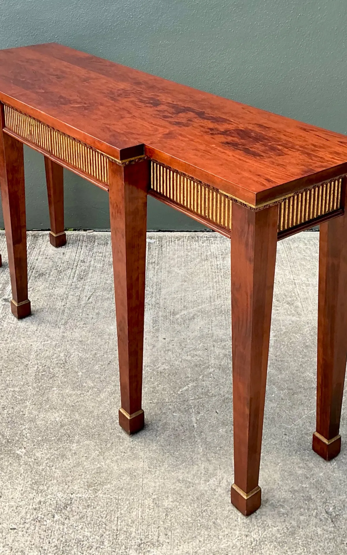 Vintage Neoclassical Gilt Tipped Console Table — additional photo 4