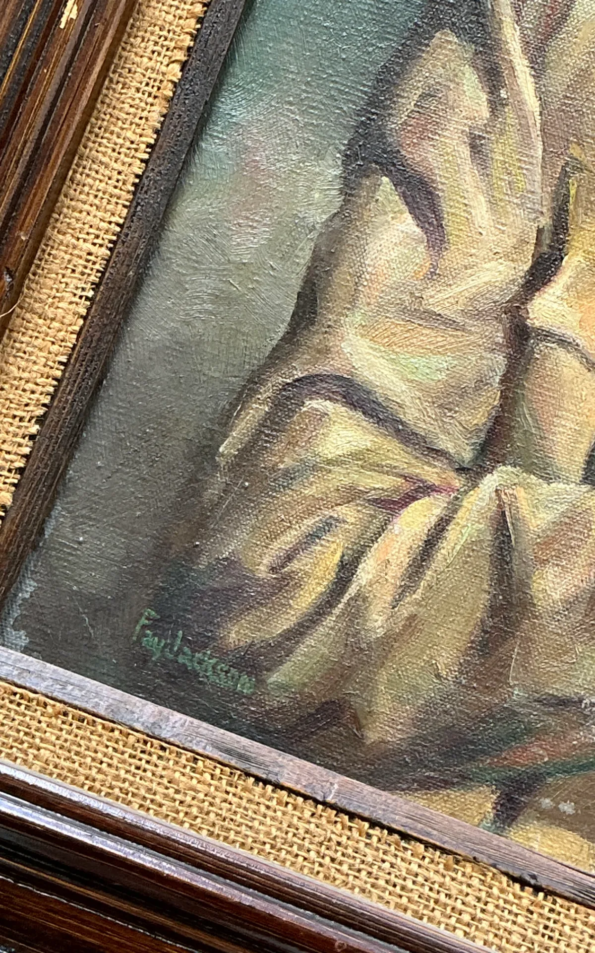 Vintage Framed Figurative Portrait Painting — additional photo 8
