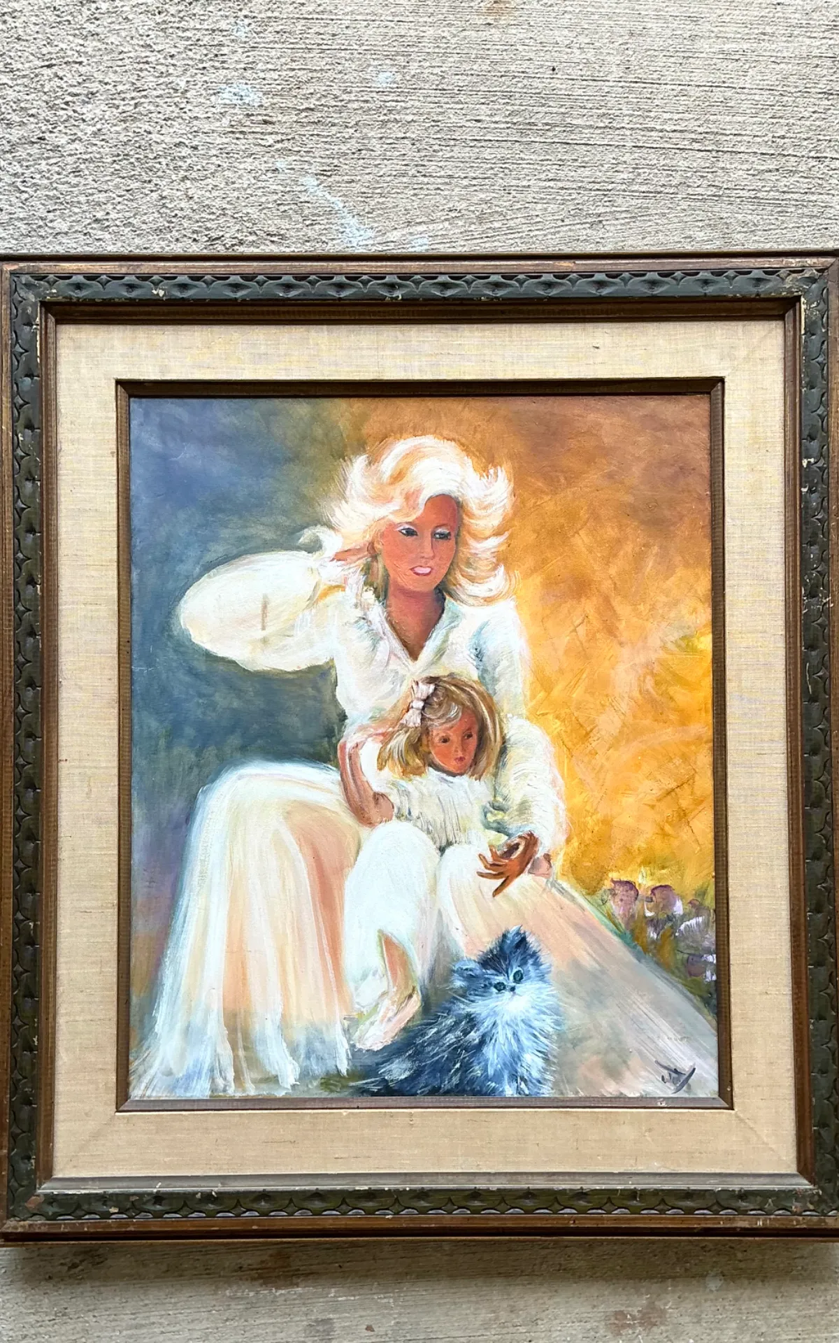 Vintage Mother and Child Oil Painting — additional photo 5