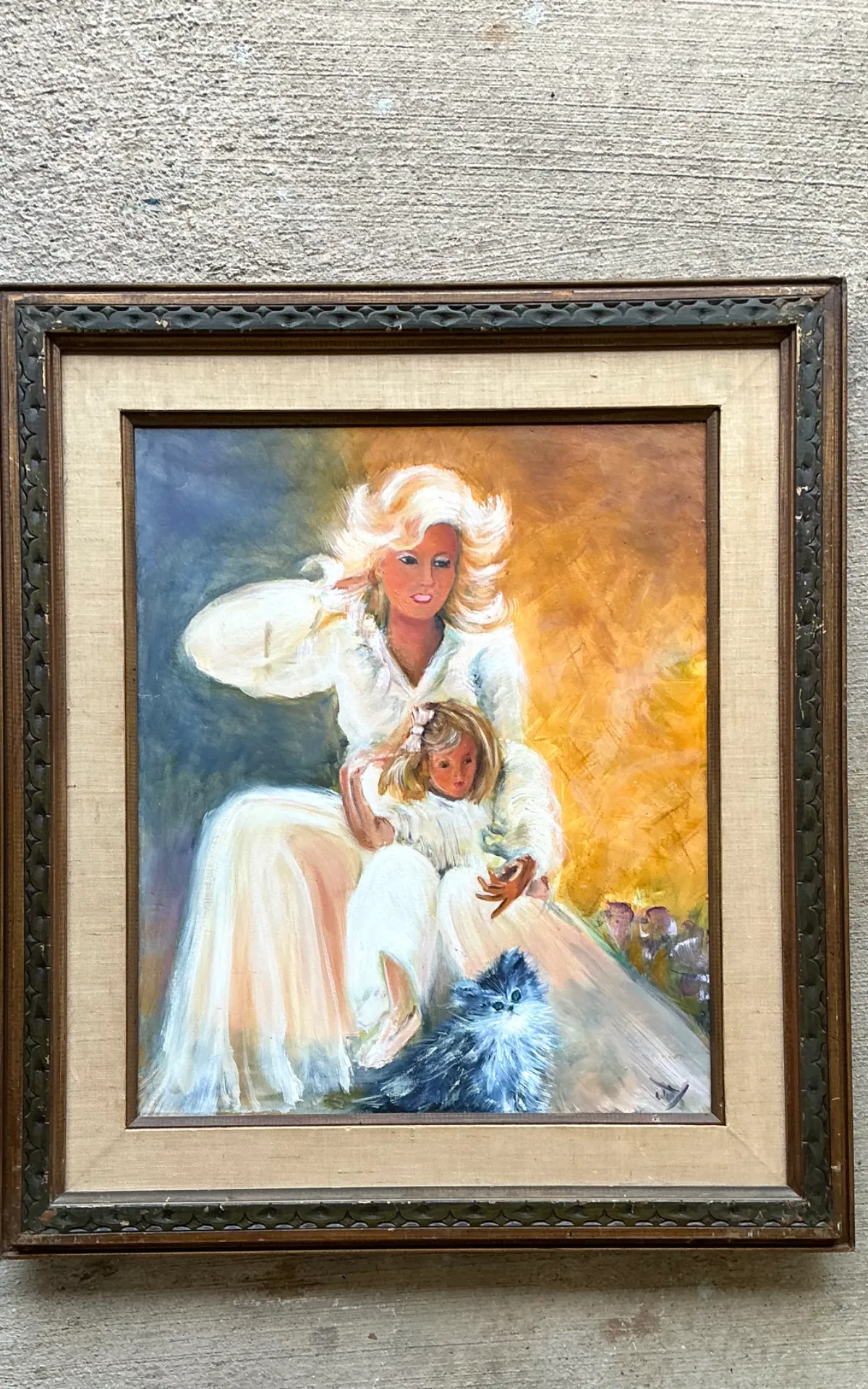 Vintage Mother and Child Oil Painting — additional photo 6