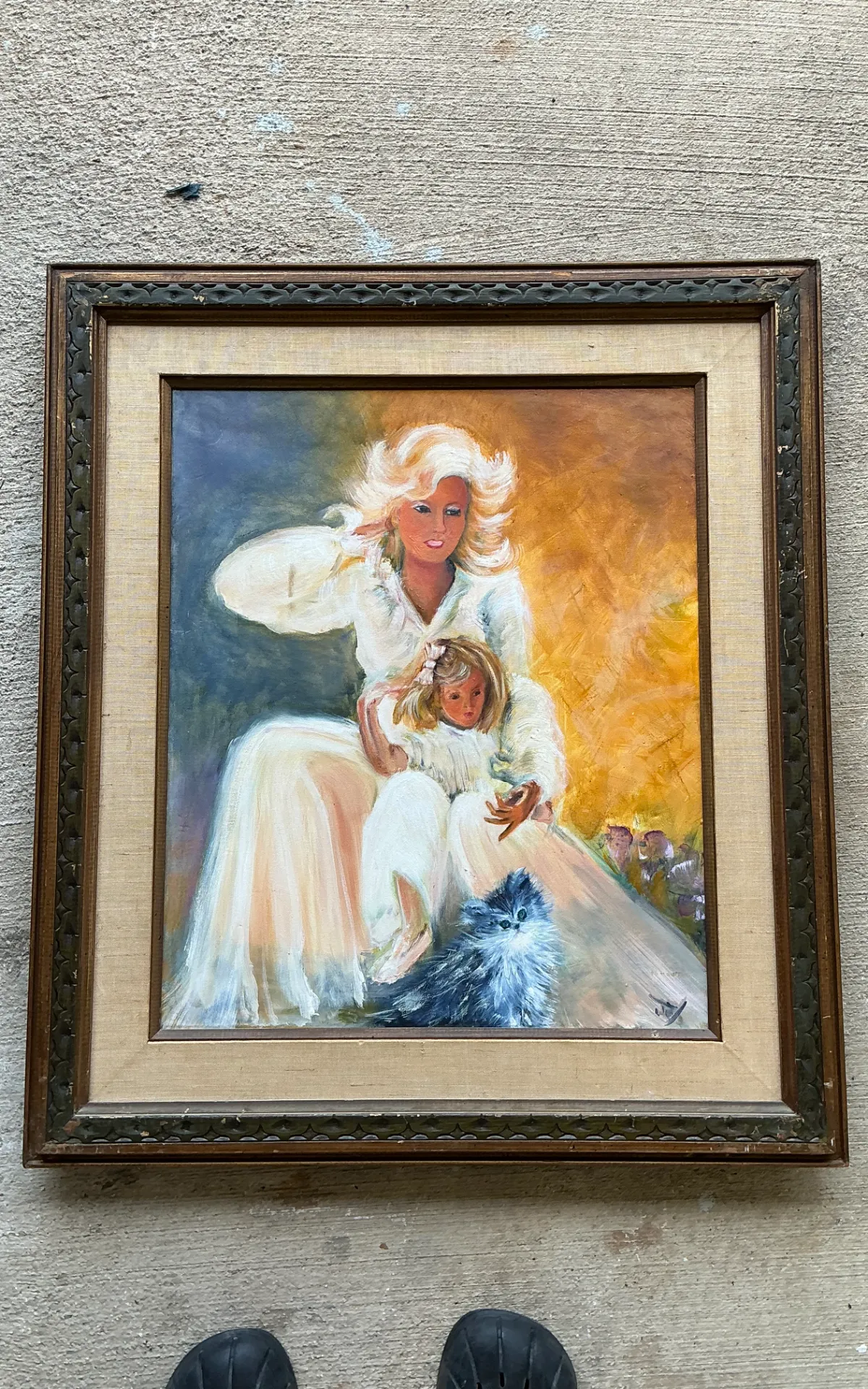 Vintage Mother and Child Oil Painting — additional photo 8