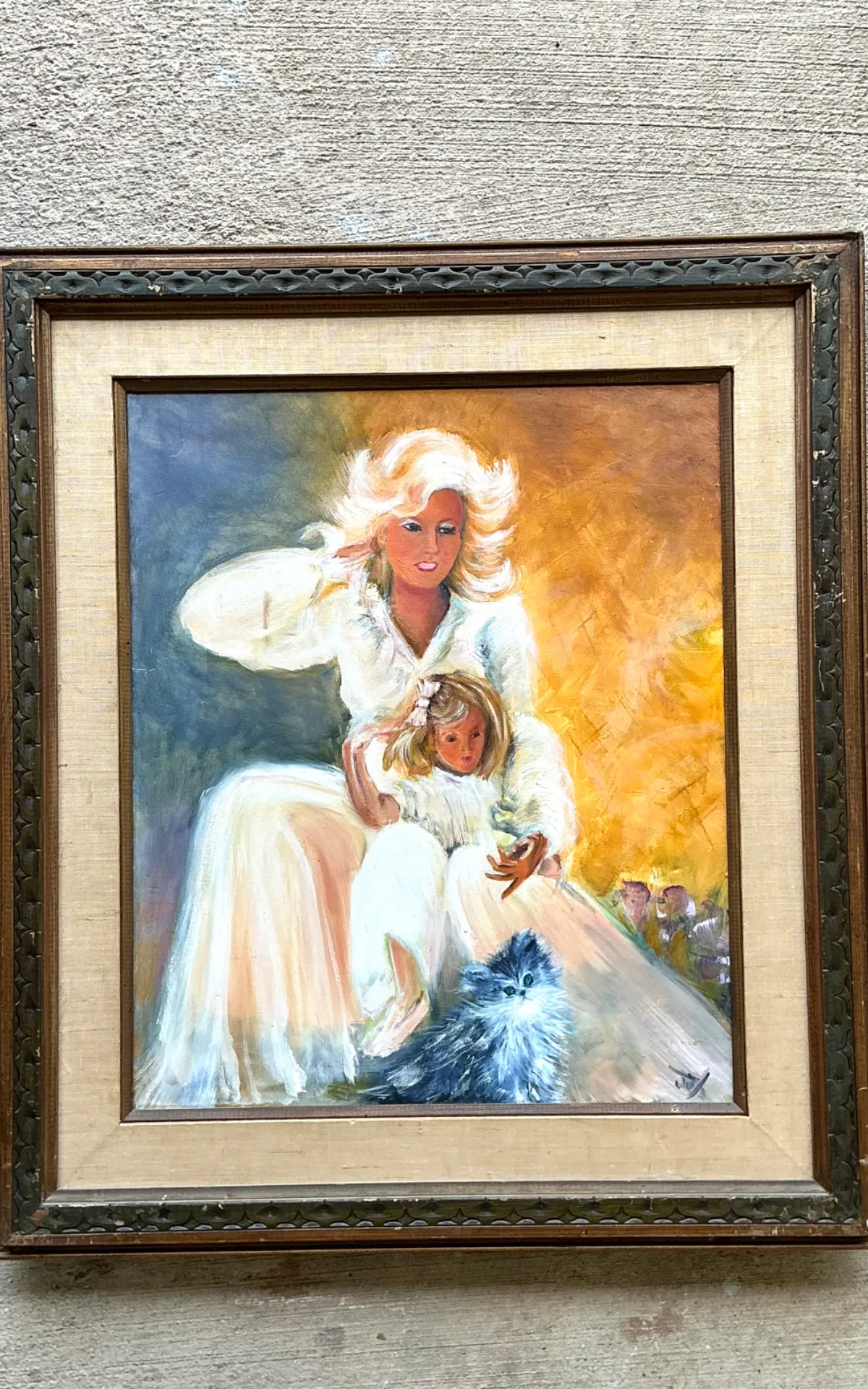 Vintage Mother and Child Oil Painting — additional photo 3