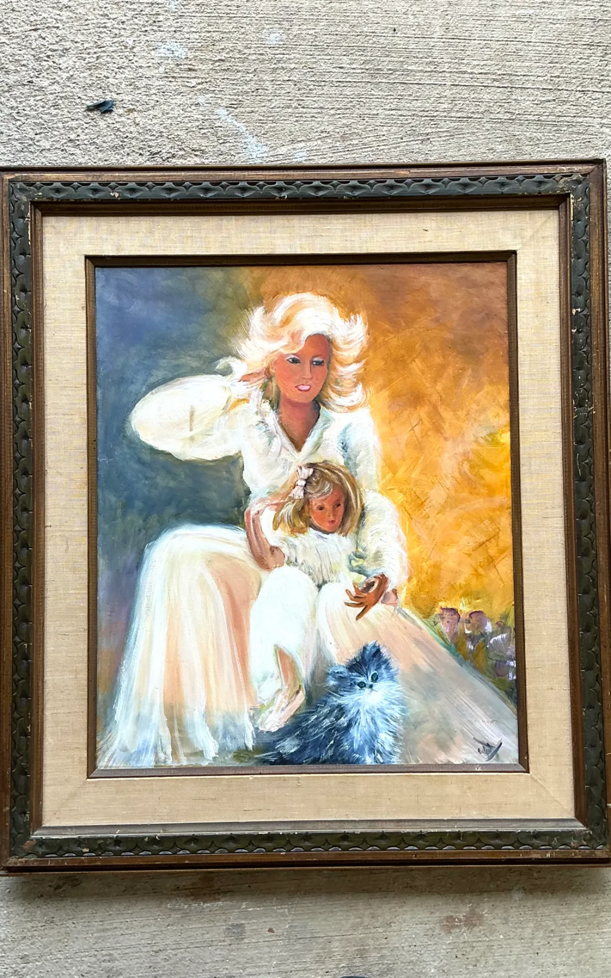 Vintage Mother and Child Oil Painting — additional photo 4