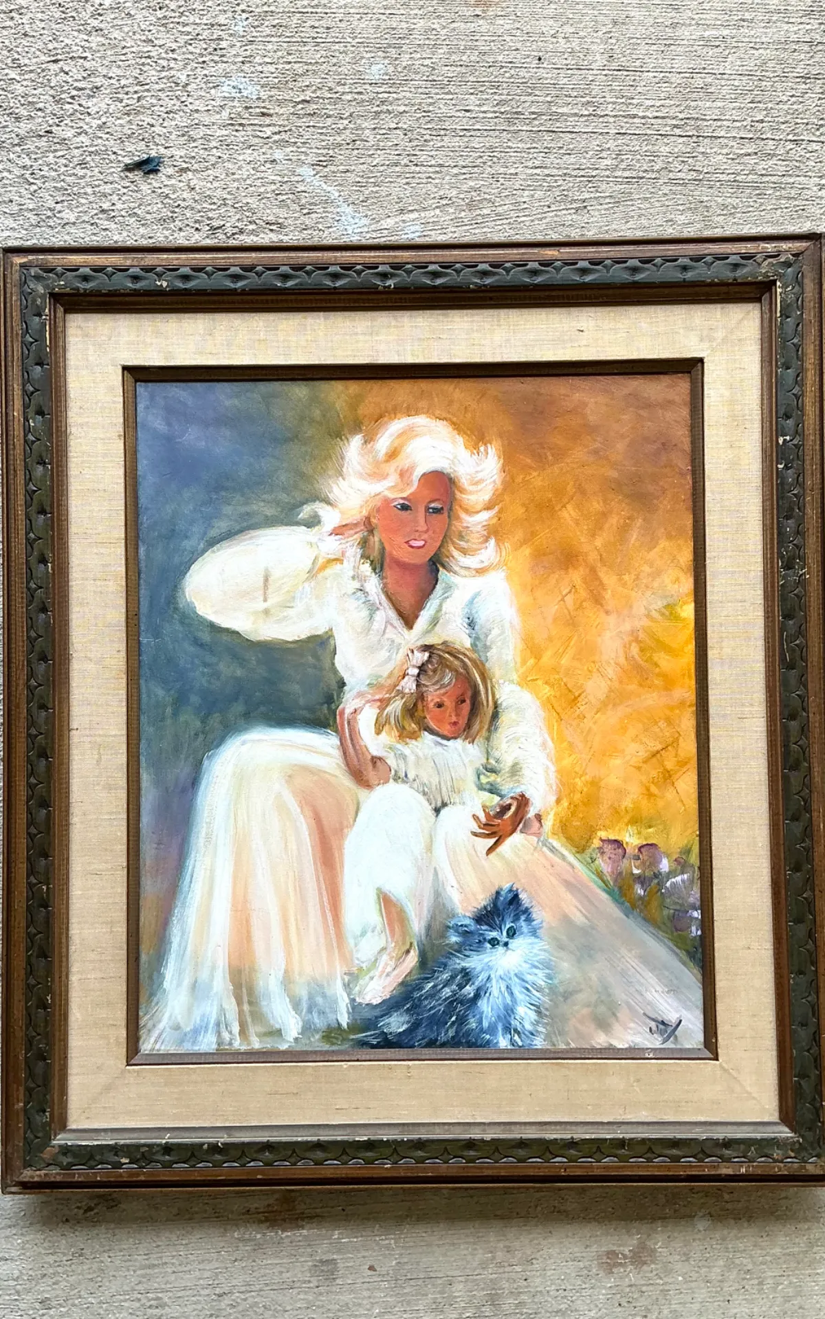 Vintage Mother and Child Oil Painting — additional photo 7