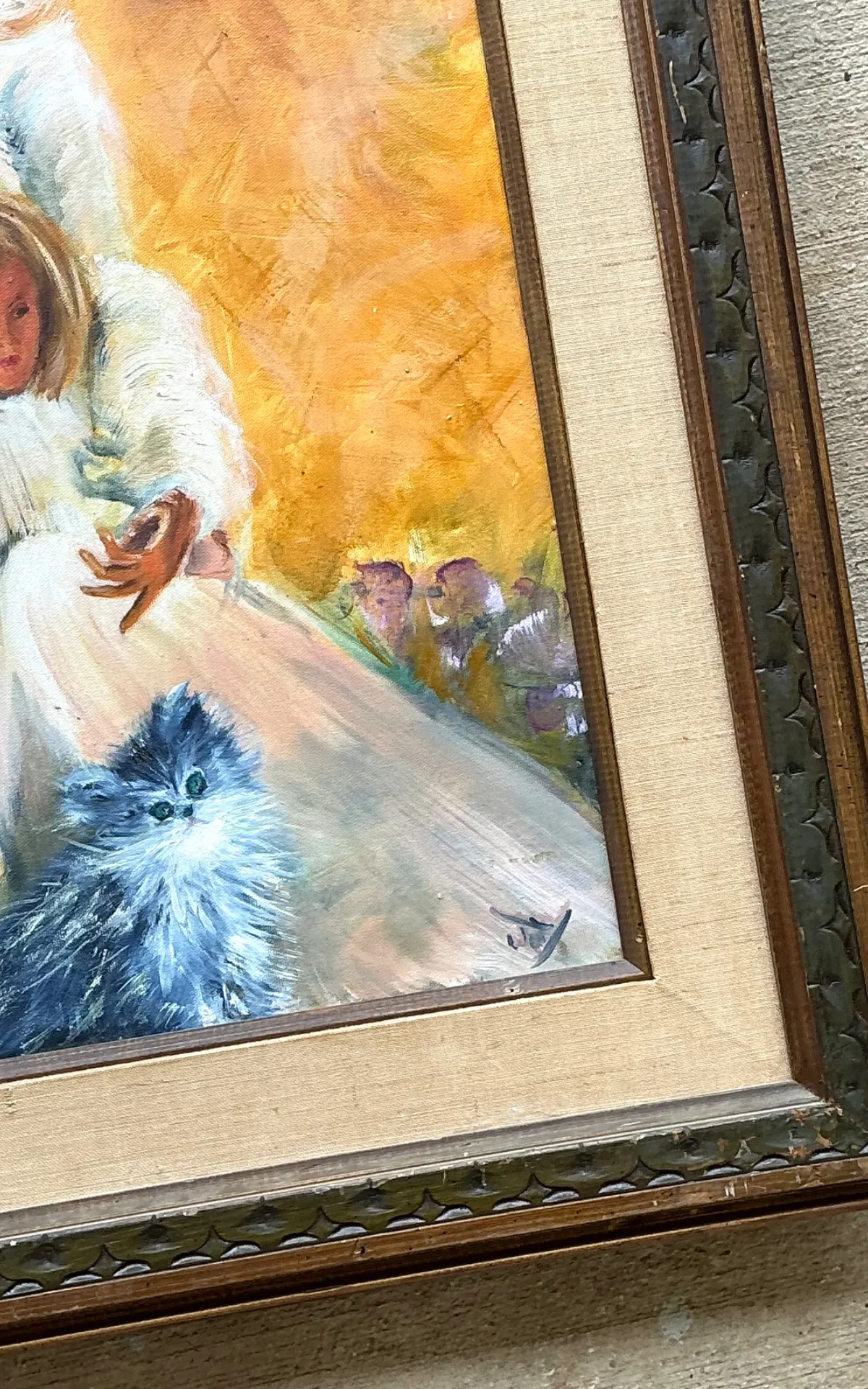 Vintage Mother and Child Oil Painting — additional photo 2