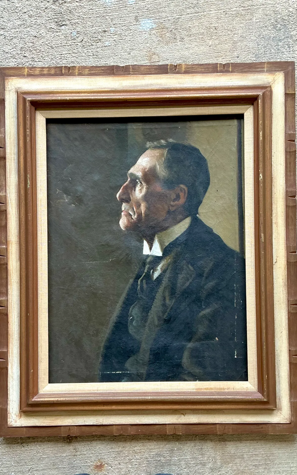Vintage Male Portrait Oil Painting — additional photo 3