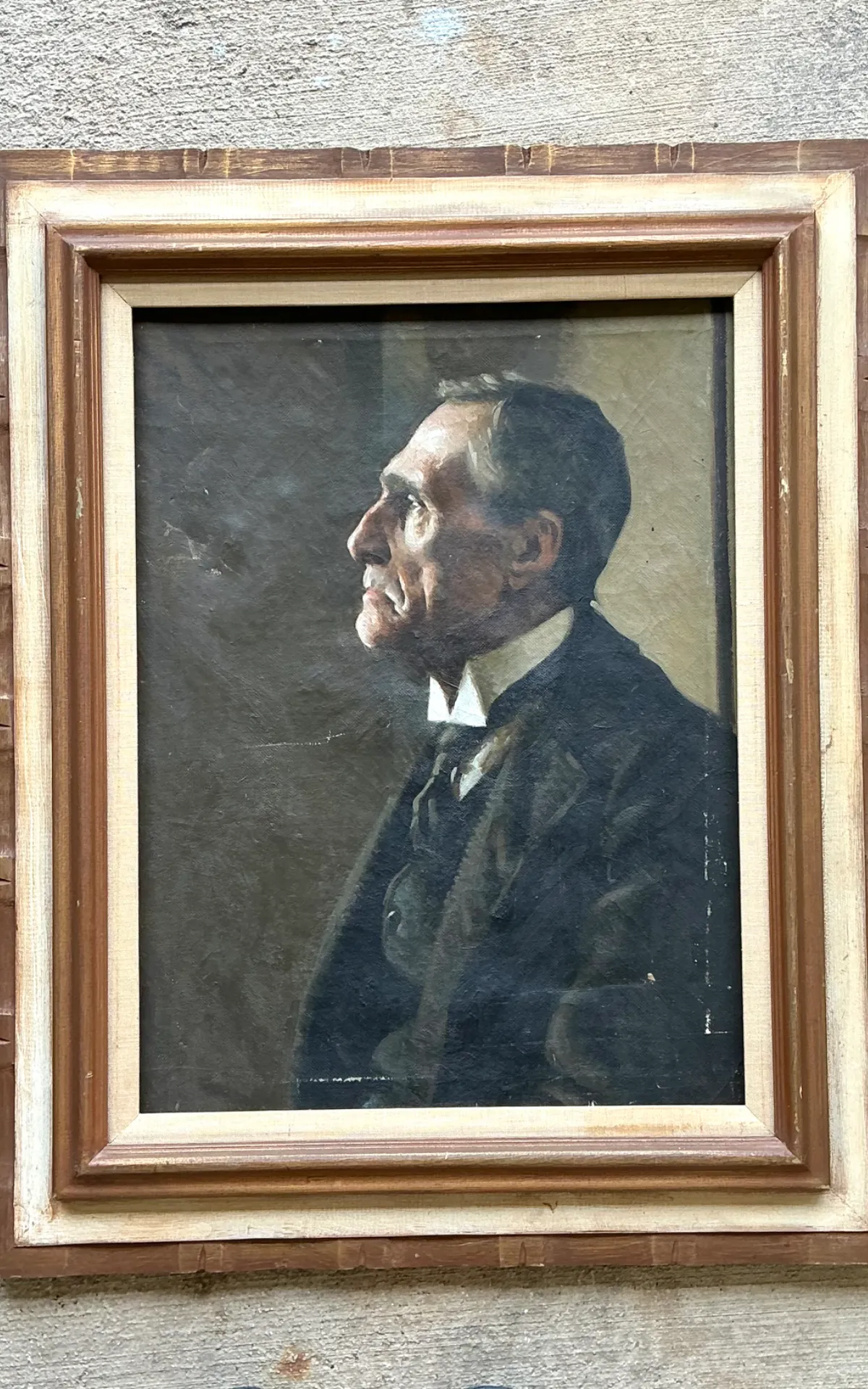 Vintage Male Portrait Oil Painting