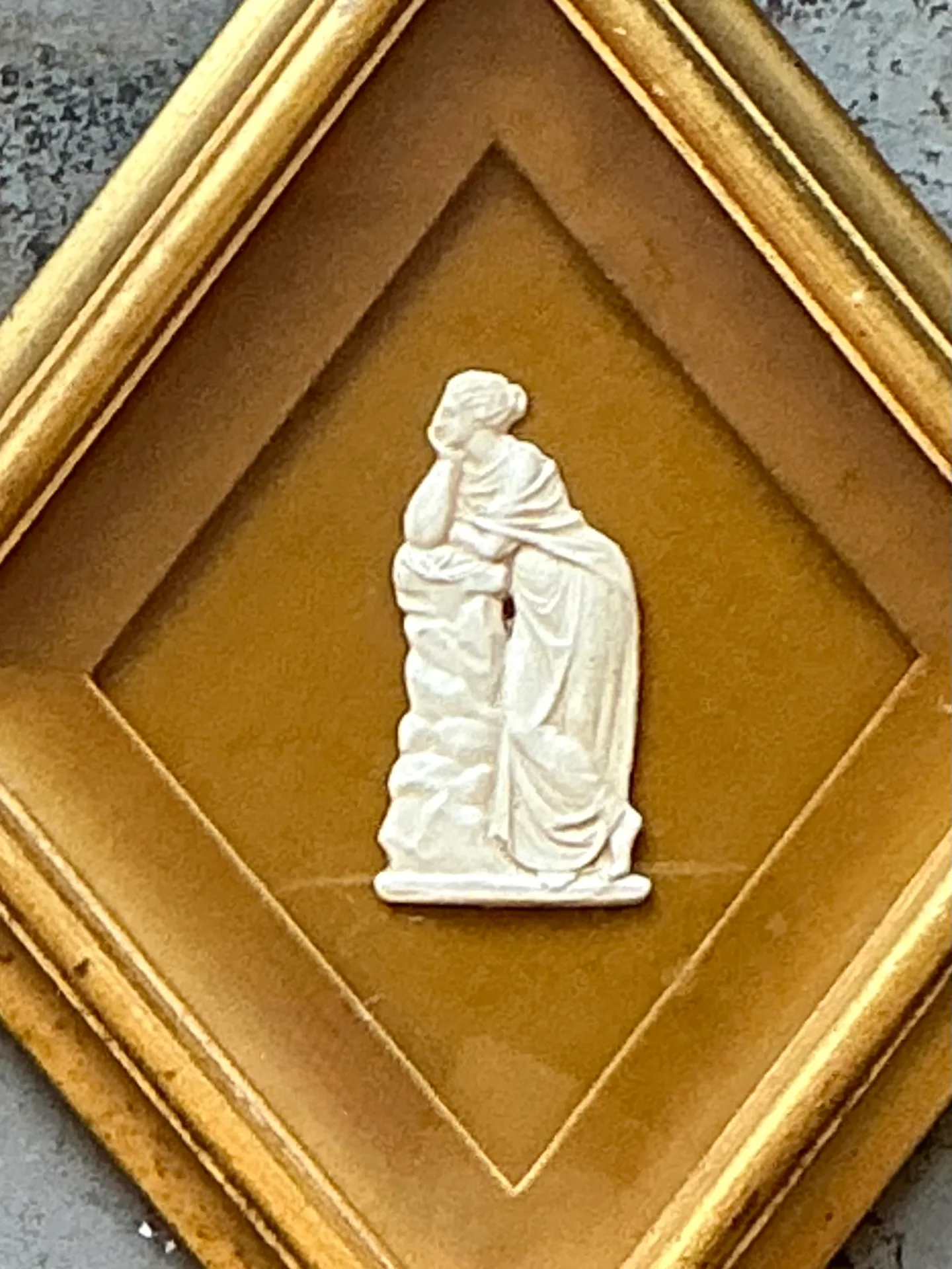 Vintage Gilt Framed Porcelain Reliefs - Set of Two — additional photo 6