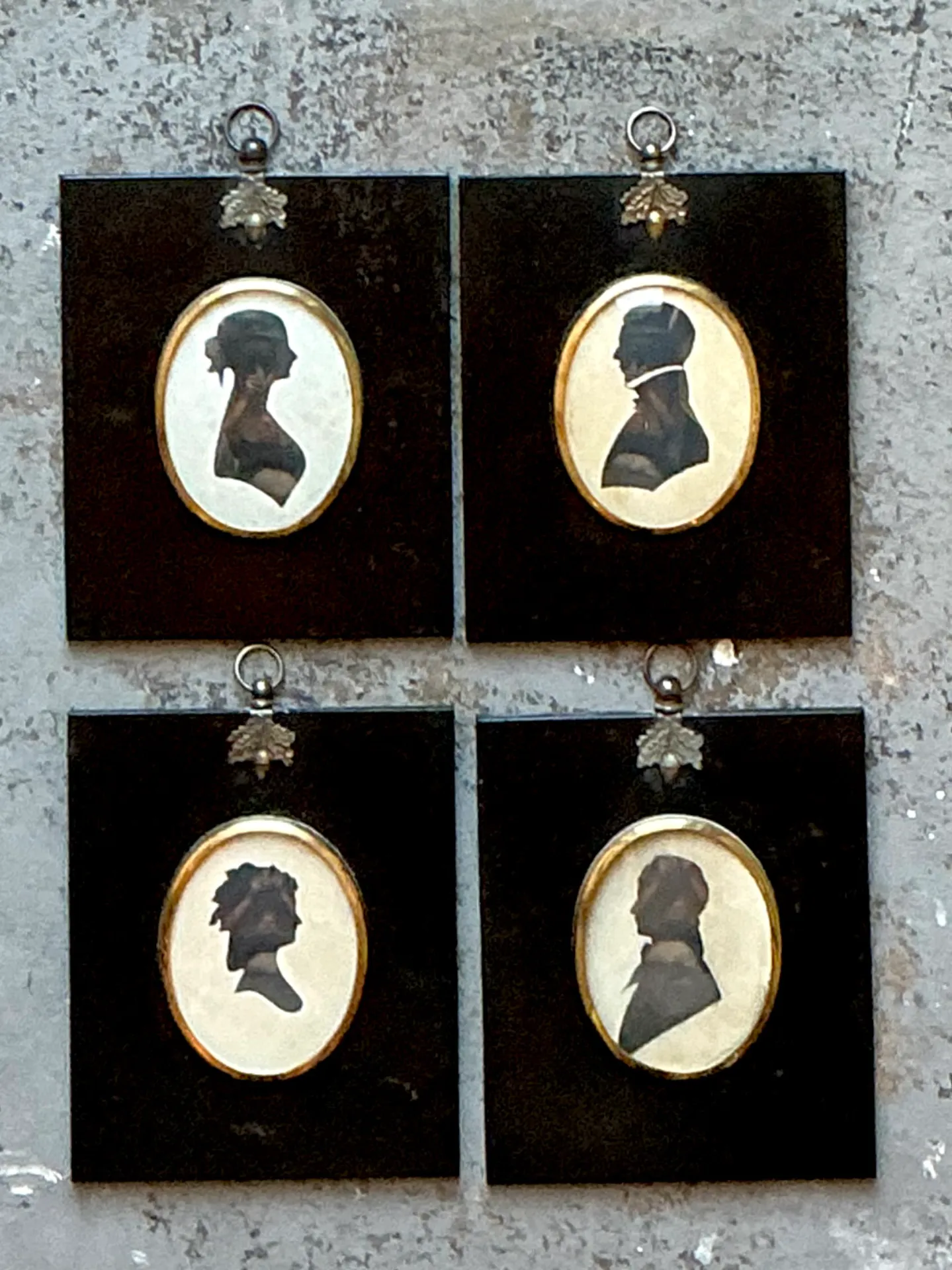 Vintage Silhouette Portraits in Black Frames - Set Of 4 — additional photo 2