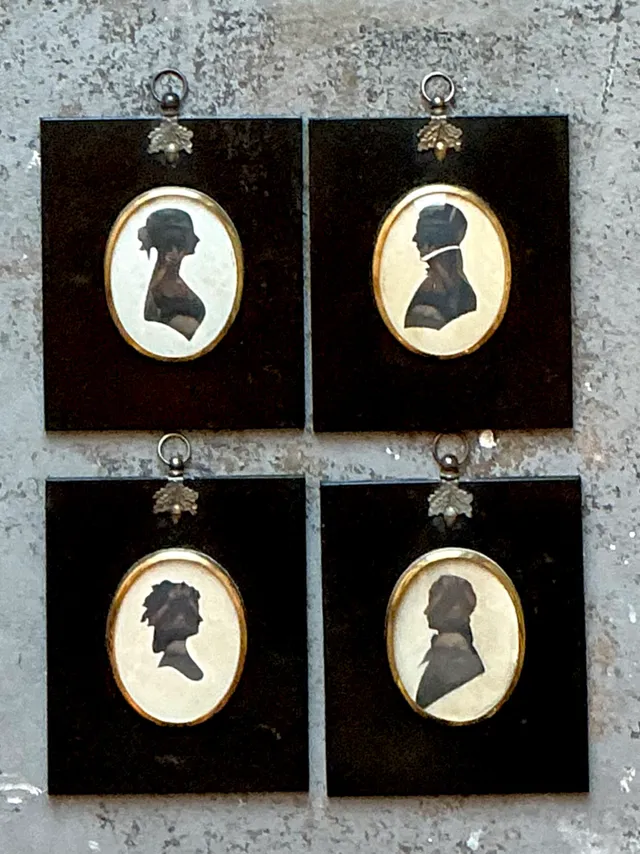 Vintage Silhouette Portraits in Black Frames - Set Of 4 — additional photo 2