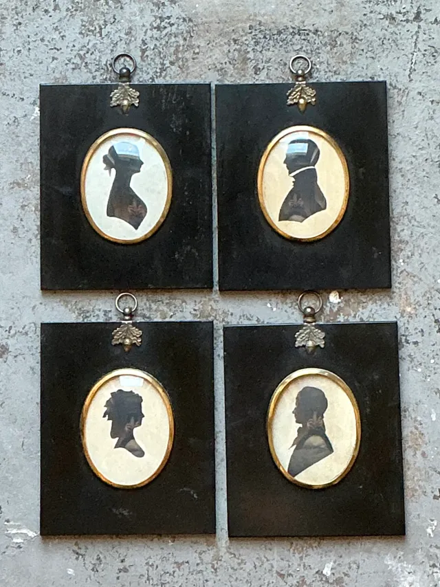 Vintage Silhouette Portraits in Black Frames - Set Of 4 — additional photo 1