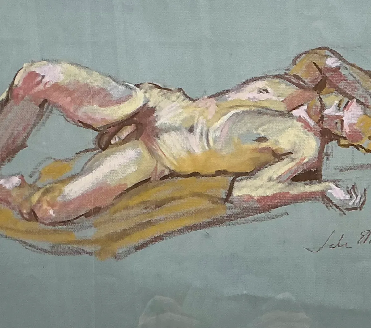 Vintage Figurative Male Nude Portrait — additional photo 3