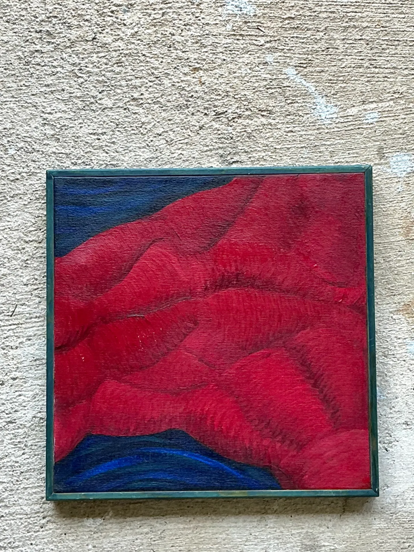Vintage Framed Abstract Canvas Painting — additional photo 2