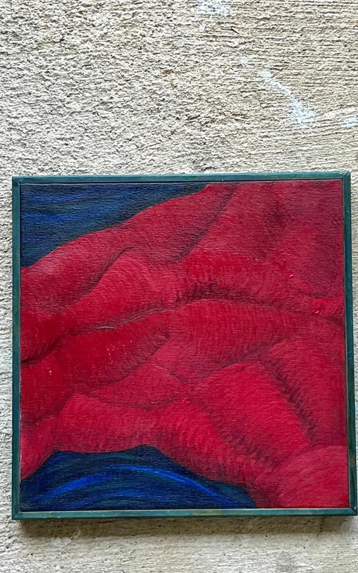 Vintage Framed Abstract Canvas Painting — additional photo 2