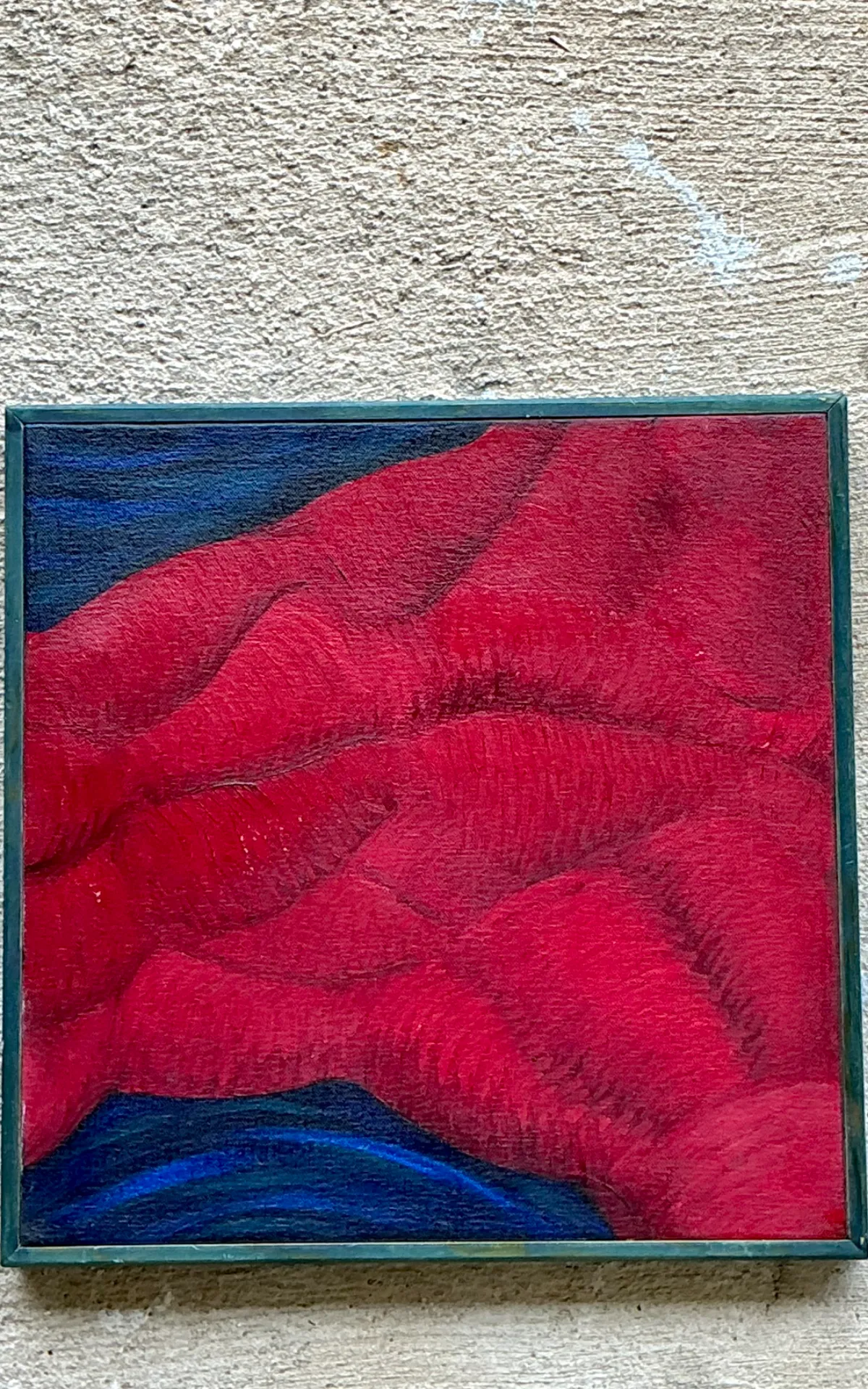 Vintage Framed Abstract Canvas Painting — additional photo 4