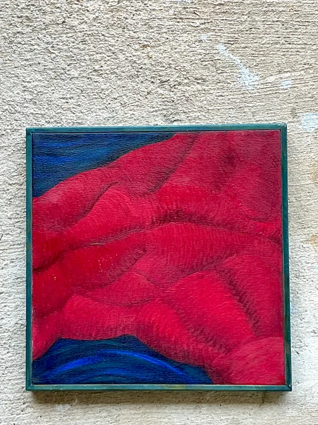 Vintage Framed Abstract Canvas Painting — additional photo 6