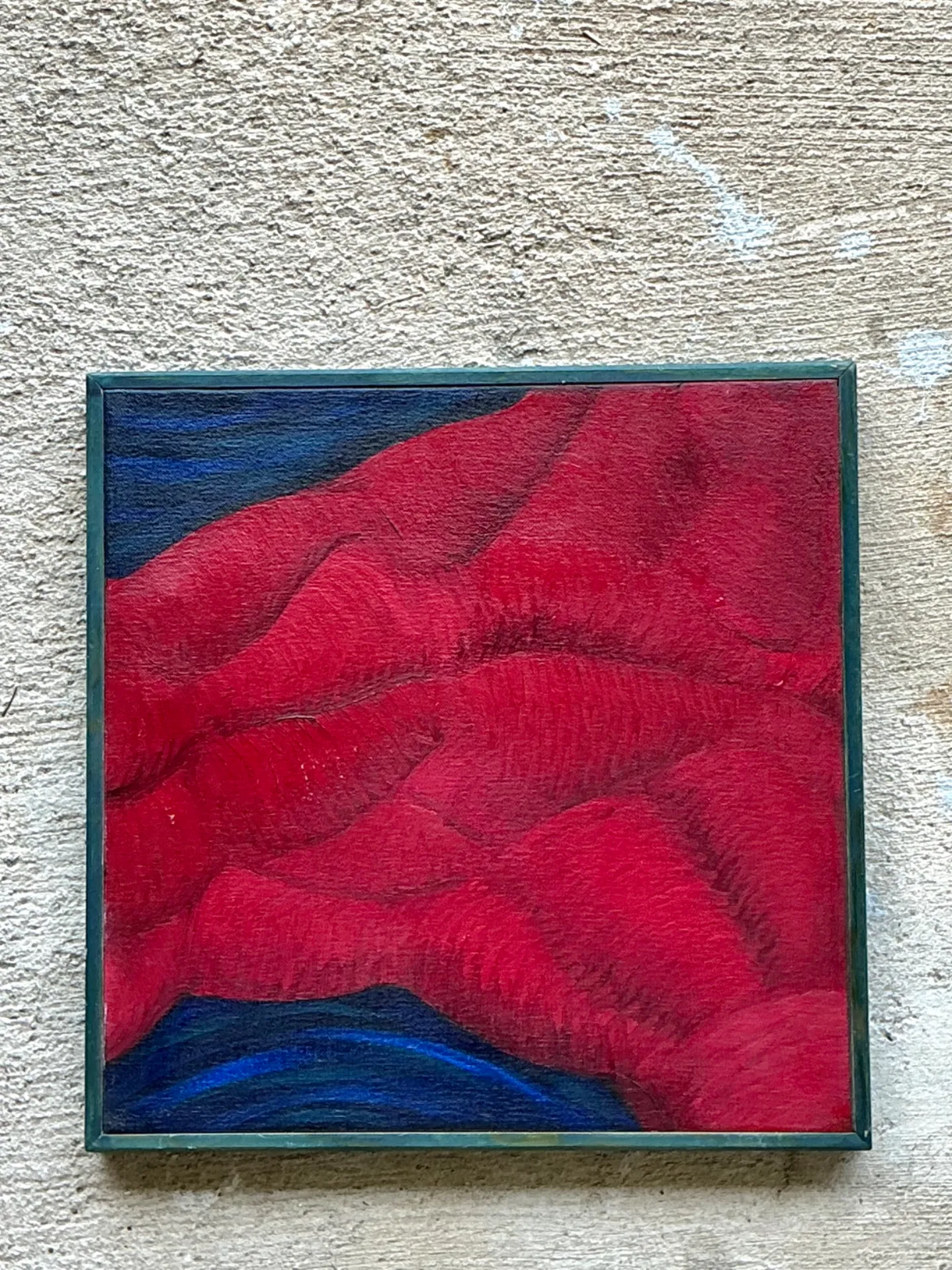 Vintage Framed Abstract Canvas Painting — additional photo 7