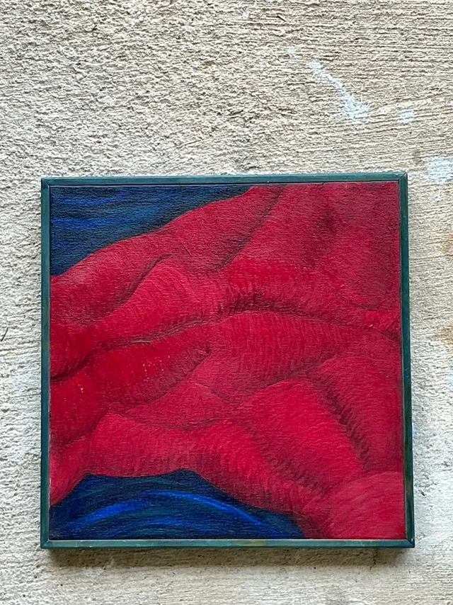Vintage Framed Abstract Canvas Painting — additional photo 7