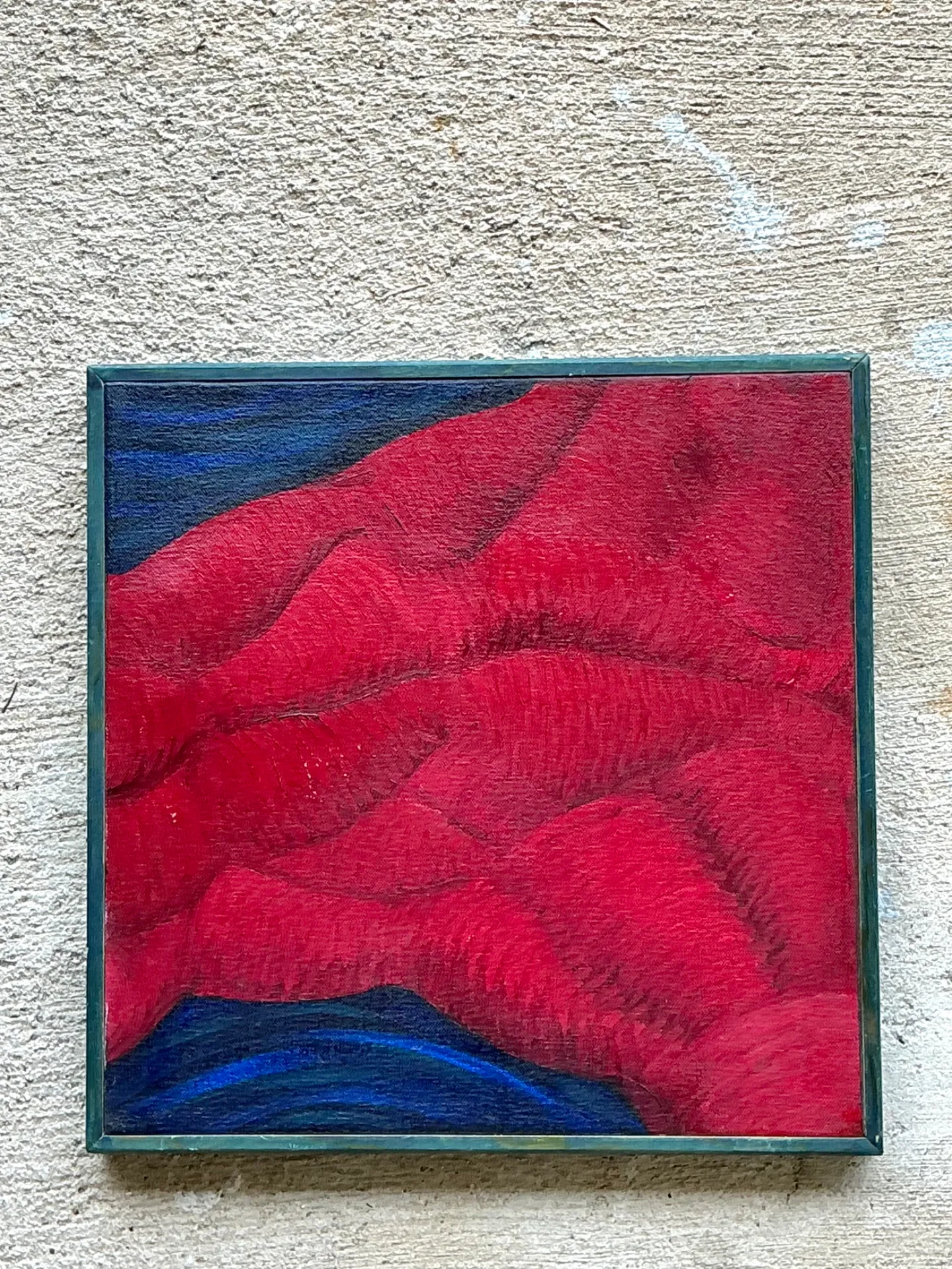 Vintage Framed Abstract Canvas Painting — additional photo 8