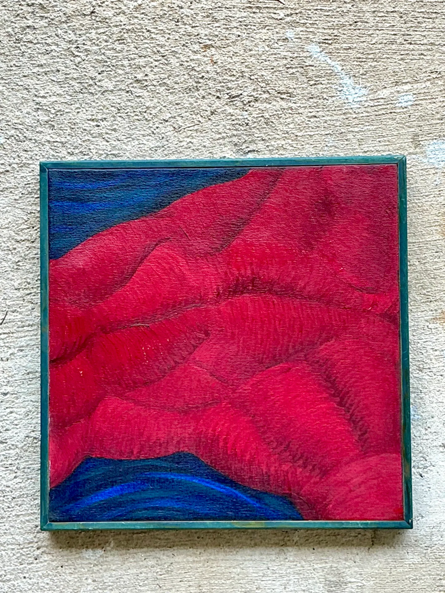 Vintage Framed Abstract Canvas Painting — additional photo 3