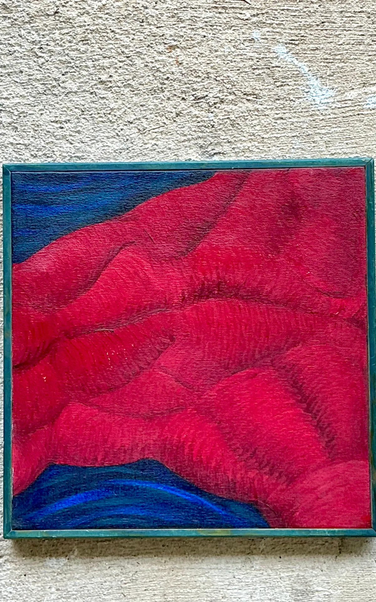 Vintage Framed Abstract Canvas Painting — additional photo 3