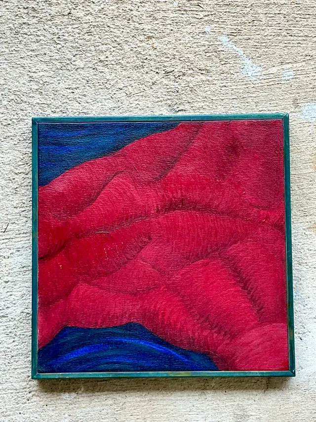 Vintage Framed Abstract Canvas Painting — additional photo 5