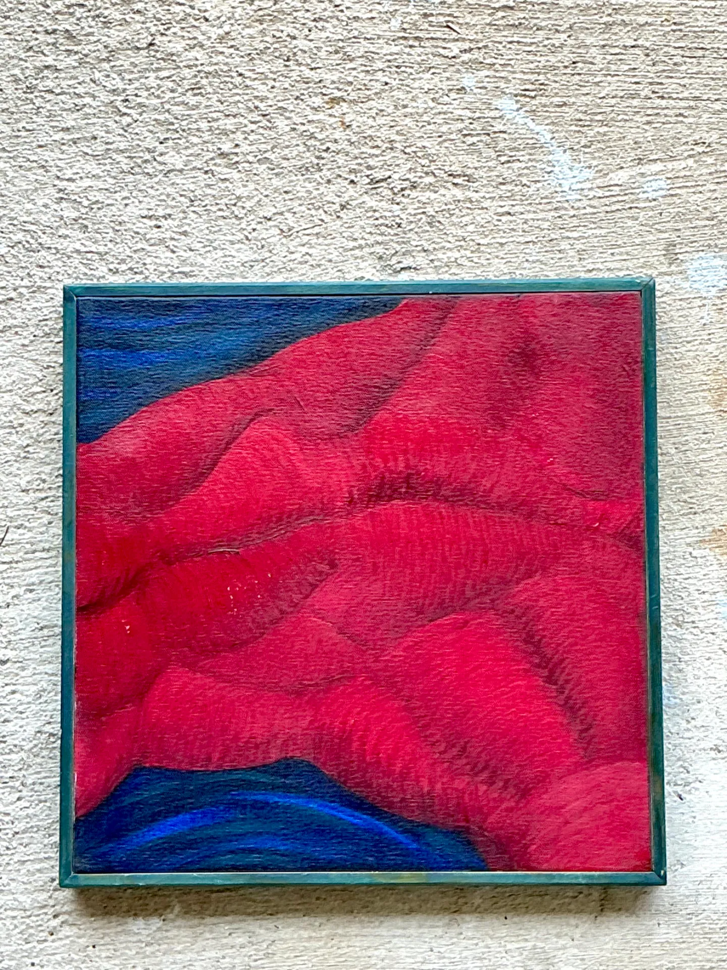 Vintage Framed Abstract Canvas Painting — additional photo 1