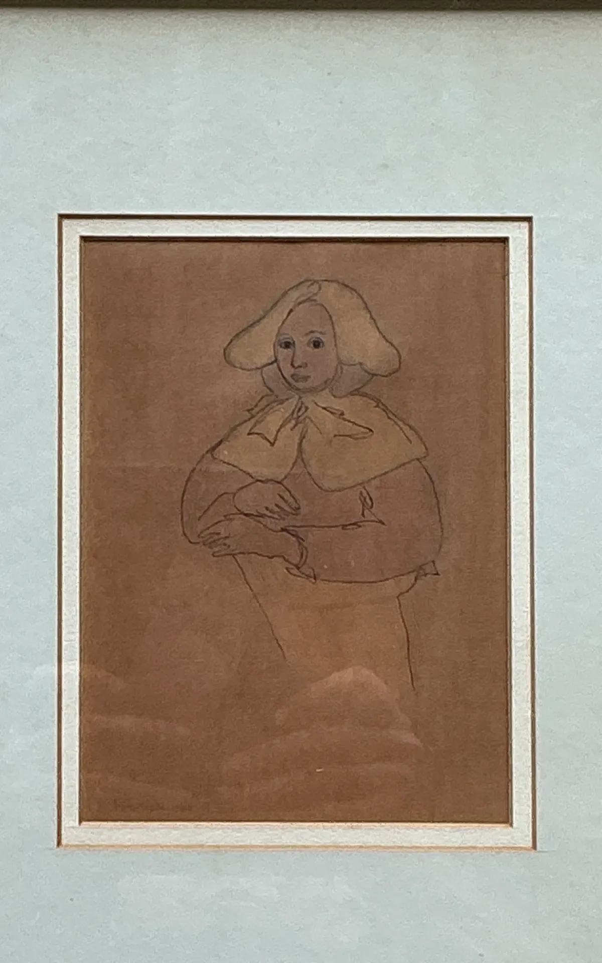 Vintage Portrait Drawing in Frame — additional photo 8