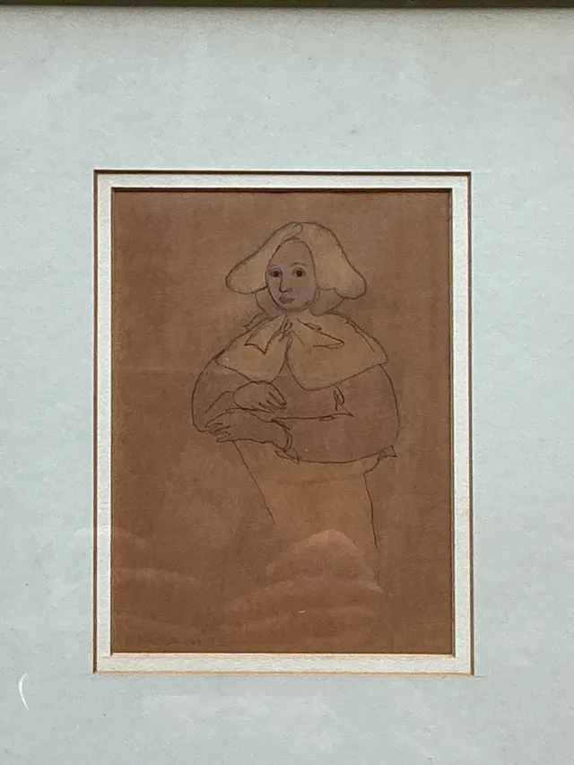 Vintage Portrait Drawing in Frame — additional photo 8