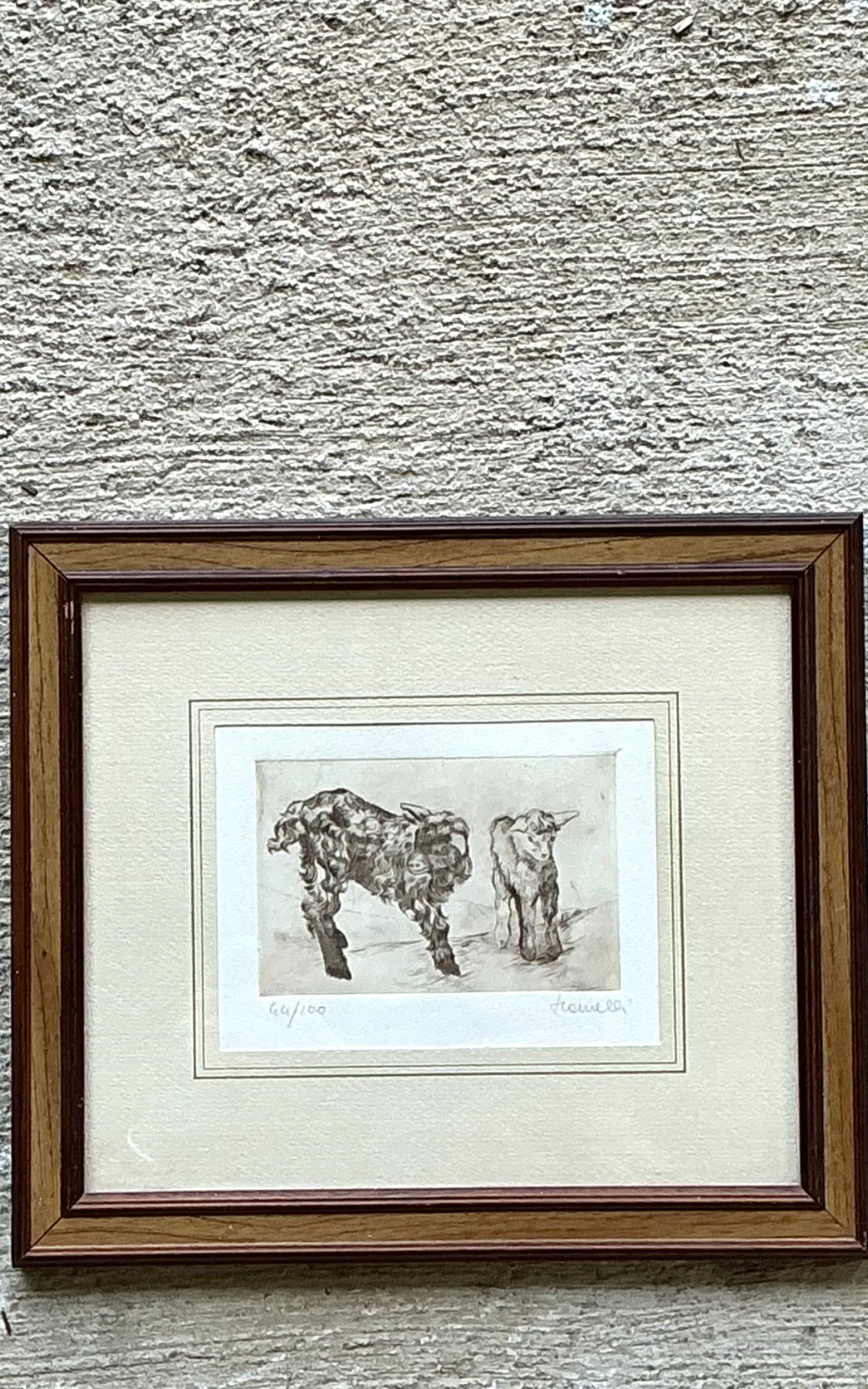 Framed Figurative Animal Etching — additional photo 3