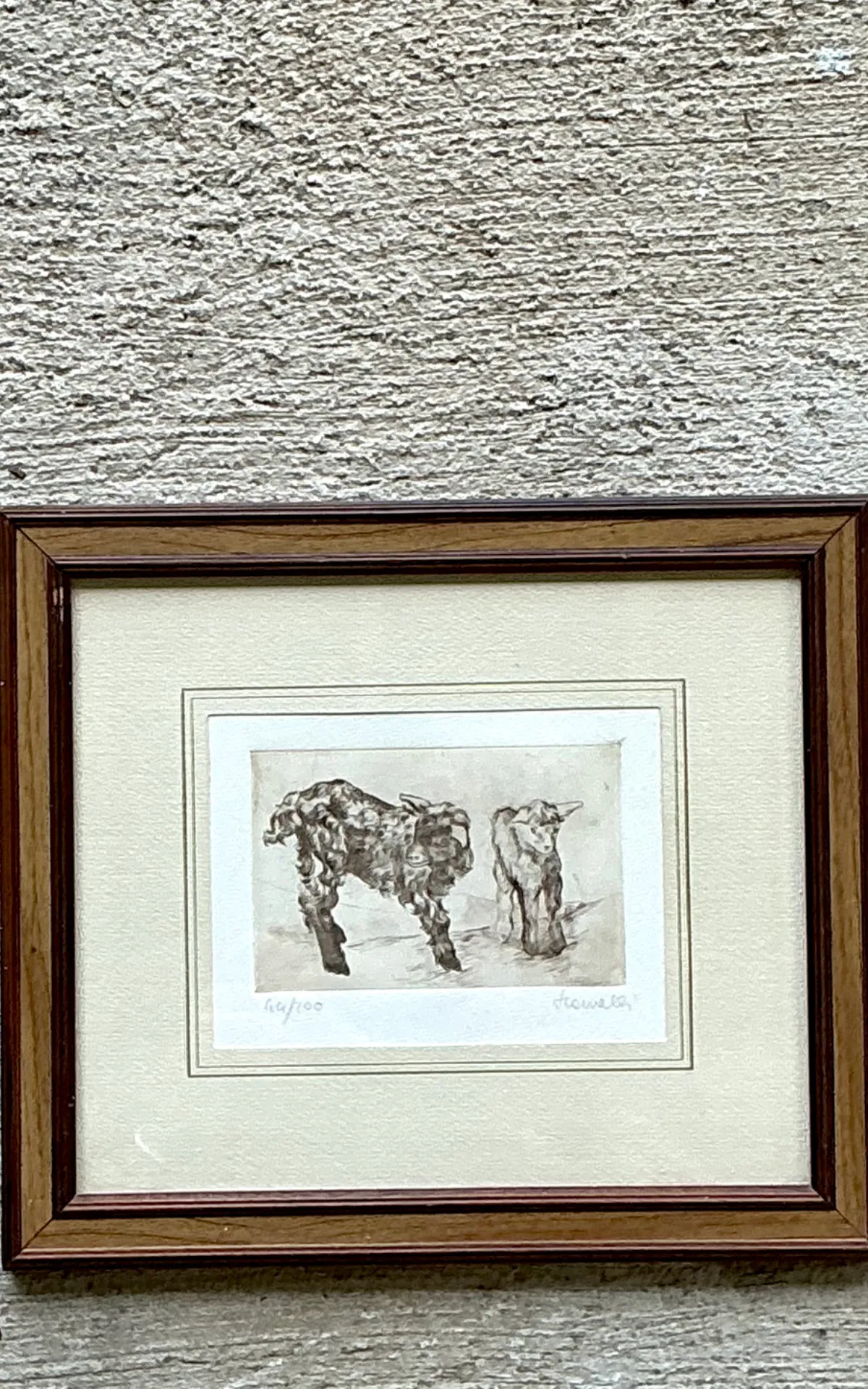 Framed Figurative Animal Etching — additional photo 4